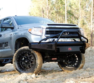 Truck Bumpers - Fab Fours Black Steel - Toyota Tundra 2014-2020