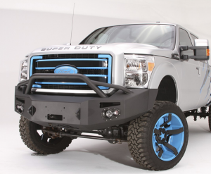 Truck Bumpers - Fab Fours Premium - Front Winch Bumper with Pre-Runner Bar