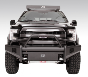 Truck Bumpers - Fab Fours Black Steel Elite - Ford F150 2015-2017