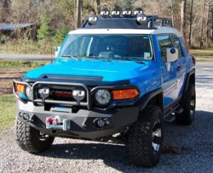 Fab Fours Premium - Front Winch Bumper with Full Grille Guard - Toyota FJ Cruiser