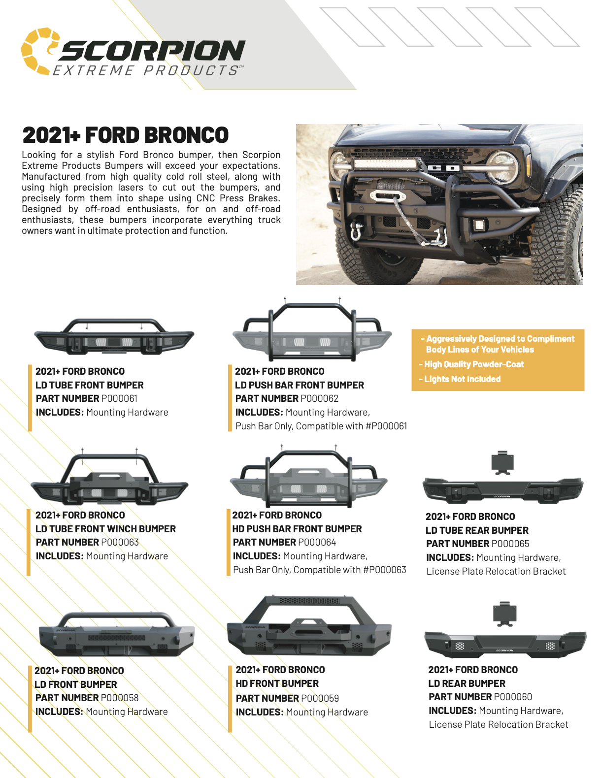 Scorpion Extreme Products Ford Bronco Bumpers