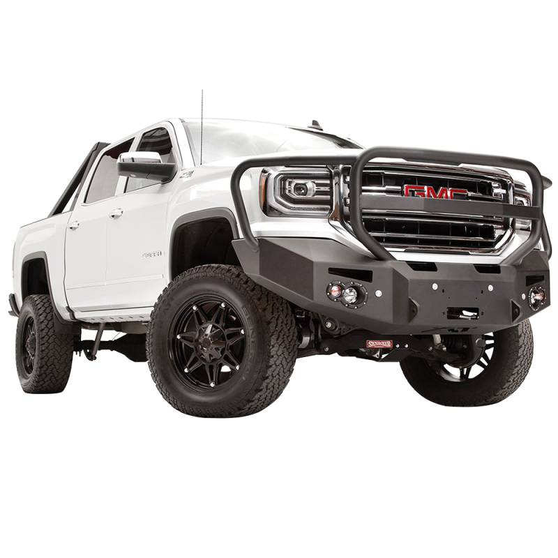 Fab Fours GS16-F3950-1 Premium Winch Front Bumper with Full Guard and  Sensor Holes for GMC Sierra 1500 2016-2018