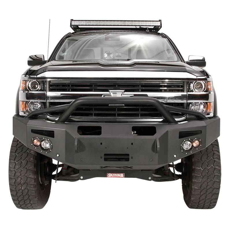 Fab Fours CH14-C3052-1 Premium Winch Front Bumper with Pre-Runner Guard ...