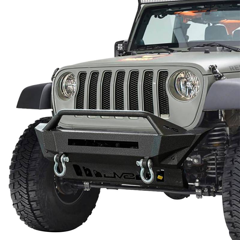 DV8 Offroad FBJL-01 Stubby Winch Front Bumper with Bull Bar for Jeep ...