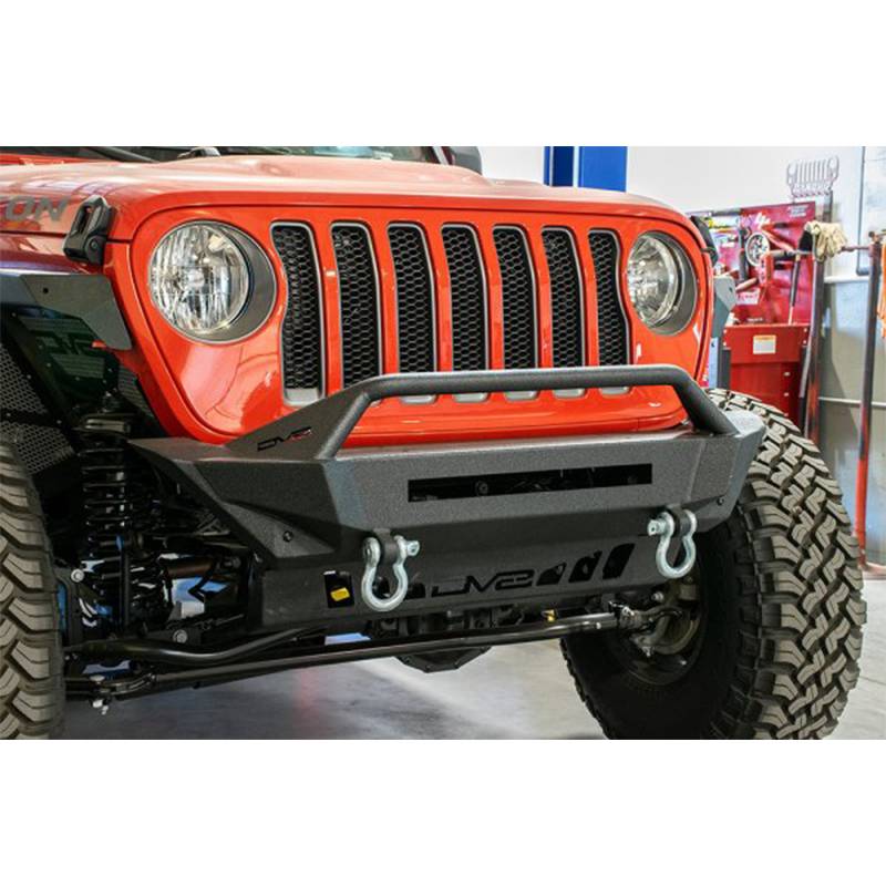 DV8 Offroad FBJL-01 Stubby Winch Front Bumper with Bull Bar for Jeep ...