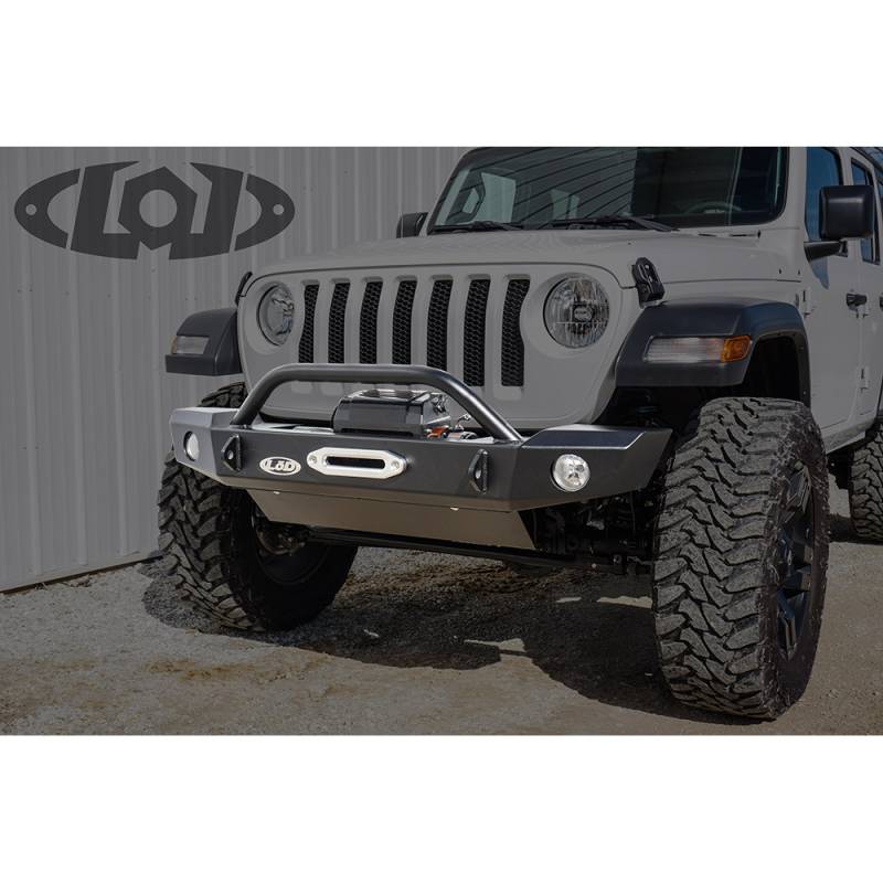 LOD Offroad JFB1842 Signature Mid Width Winch Front Bumper with Bull Bar  Tube Guard for Jeep Wrangler JL/Gladiator JT 2018-2022 - Bare Steel | Bumper  Superstore