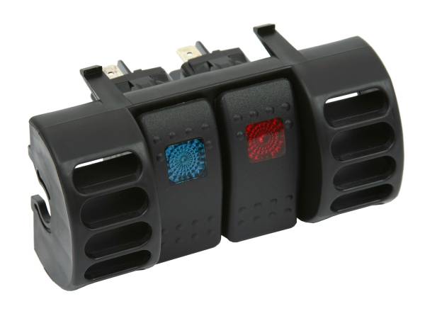 Daystar - Daystar KJ71036BK Jeep Wrangler TJ 1987-1996 Upper Air Vent Switch Pod with 2 Rocker Switches Blue and Red