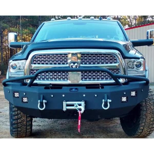 Hammerhead Bumpers - Hammerhead 600-56-0138 Winch Front Bumper with Pre-Runner Guard and Square Light Holes for Dodge Ram 2500/3500 1994-2002