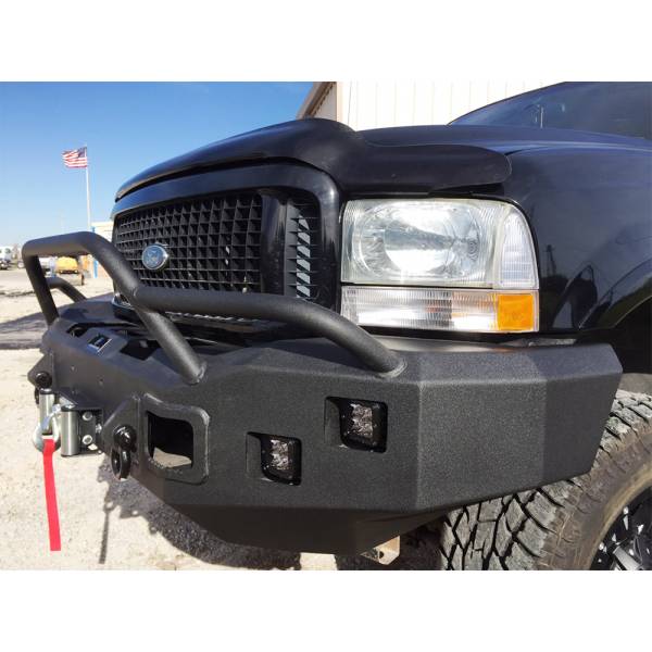 Hammerhead Bumpers - Hammerhead 600-56-0089 X-Series Winch Front Bumper with Pre-Runner Guard and Square Light Holes for Ford Excursion 2000-2004