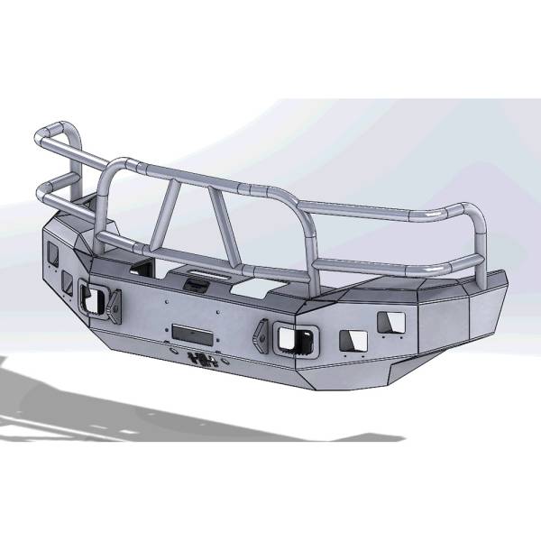 Hammerhead Bumpers - Hammerhead 600-56-0097 X-Series Winch Front Bumper with Full Brush Guard and Square Light Holes for Ford F250/F350/F450/F550/Excursion 1999-2004
