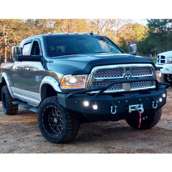 Hammerhead Bumpers - Hammerhead 600-56-0435 X-Series Winch Front Bumper with Pre-Runner Guard and Square Light Holes for Dodge Ram 2500/3500/4500/5500 2010-2018