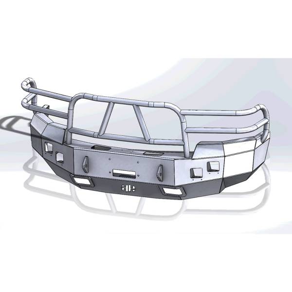 Hammerhead Bumpers - Hammerhead 600-56-0196 X-Series Winch Front Bumper with Full Brush Guard and Square Light Holes for GMC Sierra 1500 2007-2013