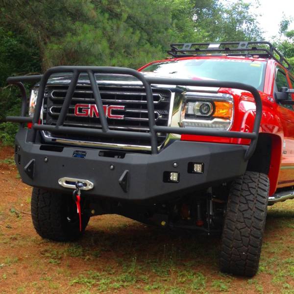 Hammerhead Bumpers - Hammerhead 600-56-0274 X-Series Winch Front Bumper with Full Brush Guard and Sensor Holes for GMC Sierra 2500HD/3500 2015-2019
