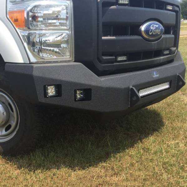 Hammerhead Bumpers - Hammerhead 600-56-0397 Low Profile Front Bumper with Square Light Holes for Ford F250/F350/F450/F550 2011-2016