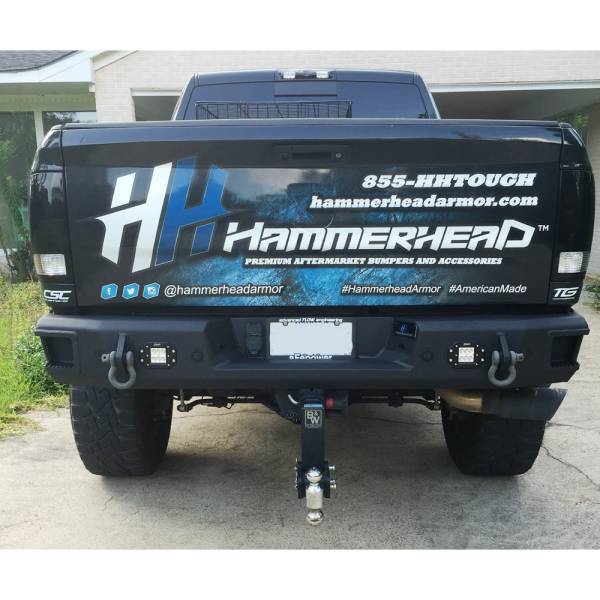 Hammerhead Bumpers - Hammerhead 600-56-0478 Flush Mount Rear Bumper with Sensor Holes for Dodge Ram 1500/2500/3500 2009-2018