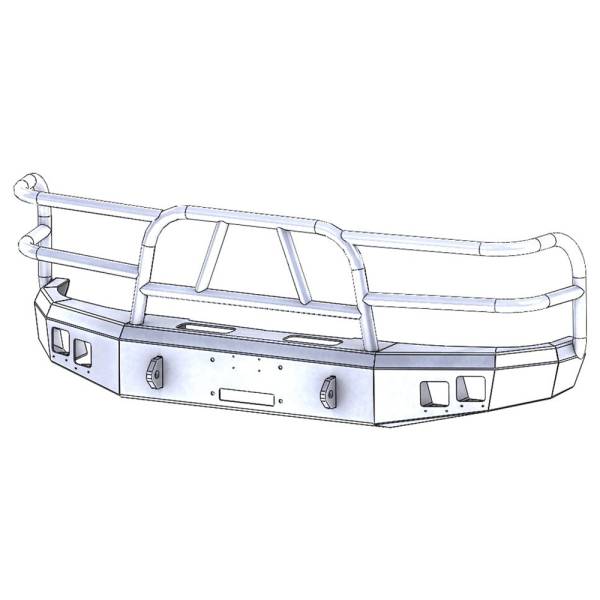 Hammerhead Bumpers - Hammerhead 600-56-0500 X-Series Winch Front Bumper with Full Brush Guard and Square Light Holes for Ford F150 Bronco/F250/F350/F450 1992-1998