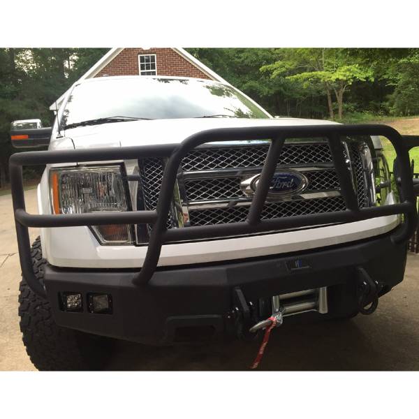 Hammerhead Bumpers - Hammerhead 600-56-0343 X-Series Winch Front Bumper with Full Brush Guard and Square Light Holes for Ford F150 2009-2014