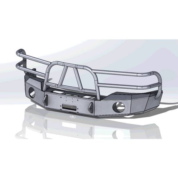 Hammerhead Bumpers - Hammerhead 600-56-0200 X-Series Winch Front Bumper with Full Brush Guard and Round Light Holes for GMC Sierra 1500 2003-2006