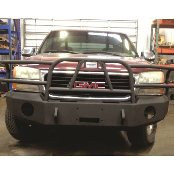 Hammerhead Bumpers - Hammerhead 600-56-0085Y X-Series Winch Front Bumper with Full Brush Guard and Round Light Holes for GMC Yukon 2000-2006
