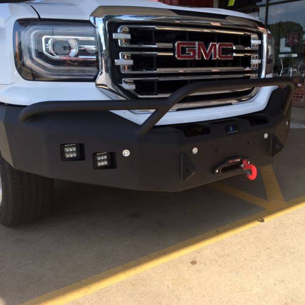 Hammerhead Bumpers - Hammerhead 600-56-0488 Winch Front Bumper with Pre-Runner Guard and Square Light Holes for GMC Sierra 1500 2016-2018