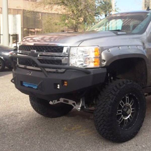 Hammerhead Bumpers - Hammerhead 600-56-0446 Low Profile Front Bumper with Pre-Runner Guard and Square Light Holes for Chevy Silverado 2500HD/3500 2011-2014
