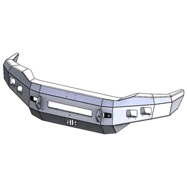Hammerhead Bumpers - Hammerhead 600-56-0755 Low Profile Front Bumper with Square Light Holes for Ford F250/F350/F450/F550/Excursion 1999-2004