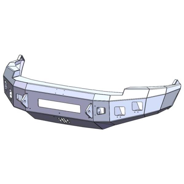 Hammerhead Bumpers - Hammerhead 600-56-0818 Low Profile Front Bumper with Square Light Holes for Dodge Ram 1500 2009-2012