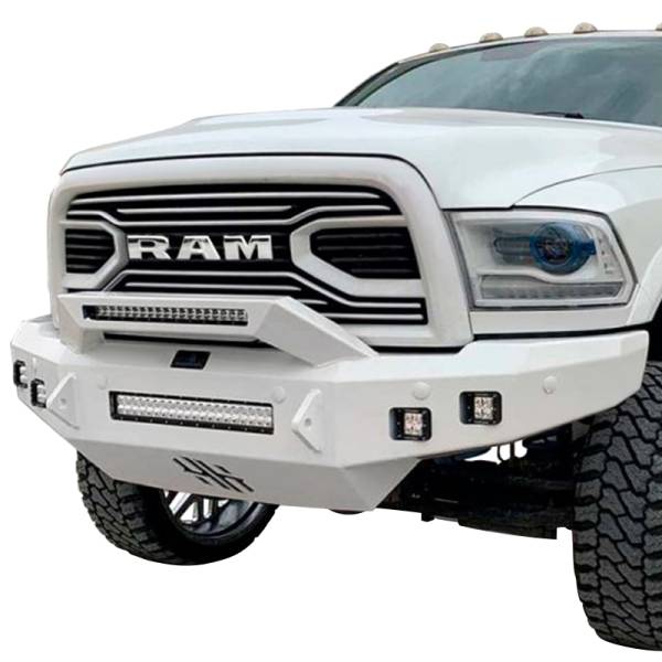 Hammerhead Bumpers - Hammerhead 600-56-0919 Low Profile Front Bumper with Formed Guard and Square Light Holes for Dodge Ram 2500/3500/4500/5500 2010-2018