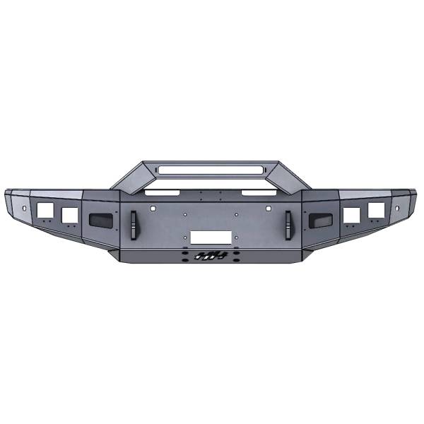 Hammerhead Bumpers - Hammerhead 600-56-0904 Low Profile Winch Front Bumper with Formed Guard and Square Light Holes for Nissan Titan 2016-2021