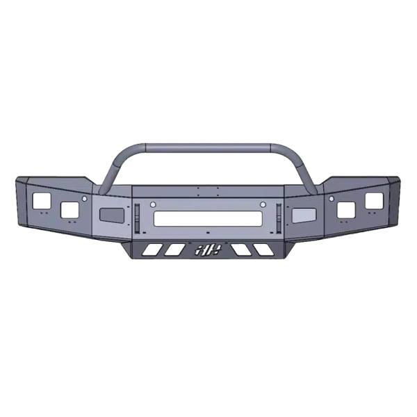 Hammerhead Bumpers - Hammerhead 600-56-0843 Low Profile Front Bumper with Pre-Runner Guard and Square Light Holes for Chevy Silverado 1500 2019-2021