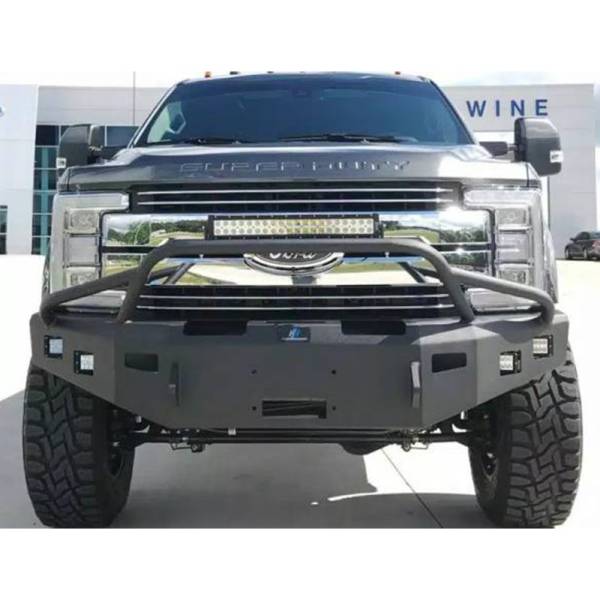 Hammerhead Bumpers - Hammerhead 600-56-0906 Low Profile Front Bumper with Pre-Runner Guard and Square Light Holes for Nissan Titan 2016-2021