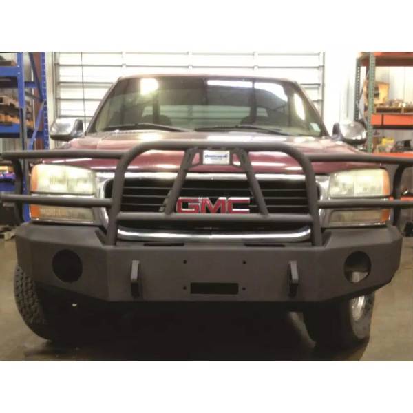 Hammerhead Bumpers - Hammerhead 600-56-0085 X-Series Winch Front Bumper with Full Brush Guard and Round Light Holes for GMC Sierra 1500 1999-2002