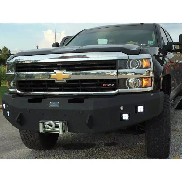 Hammerhead Bumpers - Hammerhead 600-56-0136 Winch Front Bumper with Square Light Holes for Chevy Silverado 2500HD/3500 2011-2014