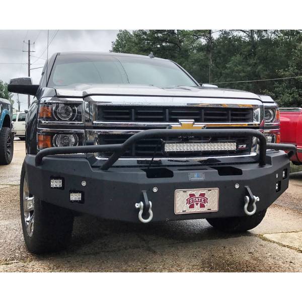 Hammerhead Bumpers - Hammerhead 600-56-0212 Winch Front Bumper with Pre-Runner Guard and Sensor Holes for Chevy Silverado 1500 2014-2015