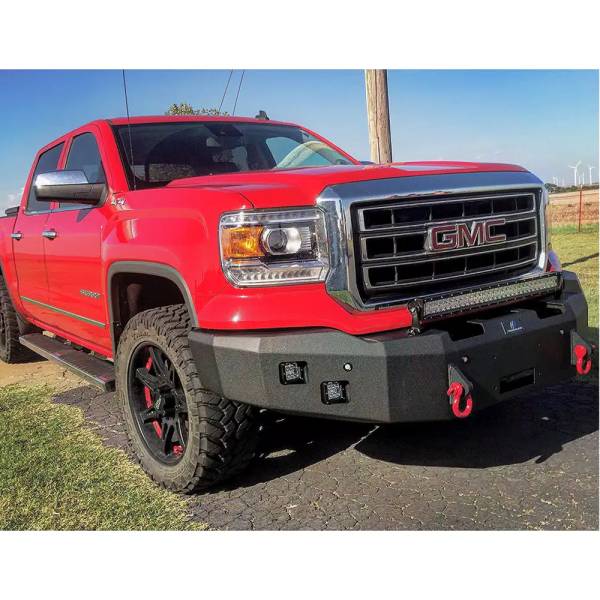 Hammerhead Bumpers - Hammerhead 600-56-0357 Winch Front Bumper with Square Light Holes for GMC Sierra 2500HD/3500 2011-2014