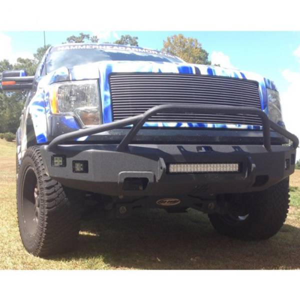 Hammerhead Bumpers - Hammerhead 600-56-0398 Low Profile Non-Winch Front Bumper with Pre-Runner Guard and Square Light Holes for Ford F150 2009-2014