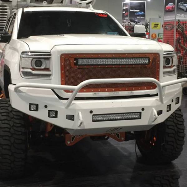 Hammerhead Bumpers - Hammerhead 600-56-0413 Low Profile Non-Winch Front Bumper with Pre-Runner Guard and Square Light Holes for GMC Sierra 2500HD/3500 2015-2019