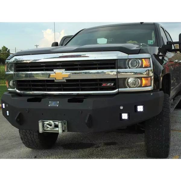 Hammerhead Bumpers - Hammerhead 600-56-0451 Winch Front Bumper with Square Light Holes and Sensor Holes for Chevy Silverado 1500 2016-2018