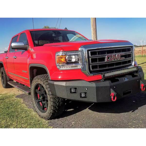 Hammerhead Bumpers - Hammerhead 600-56-0185Y Winch Front Bumper with Square Light Holes for GMC Yukon 1992-2000