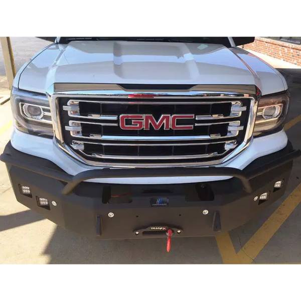 Hammerhead Bumpers - Hammerhead 600-56-0194Y Winch Front Bumper with Pre-Runner Guard and Round Light Holes for GMC Yukon 2000-2006