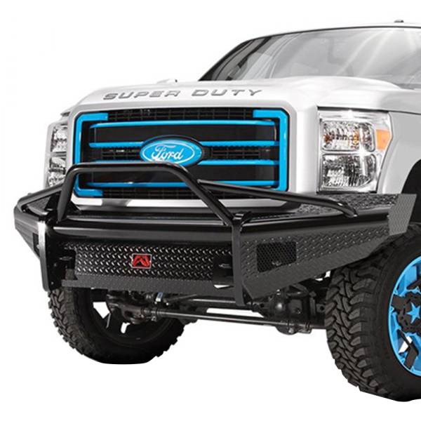 Fab Fours - Fab Fours FS05-S1262-1 Black Steel Front Bumper with Pre-Runner Guard for Ford F250/F350 2005-2007