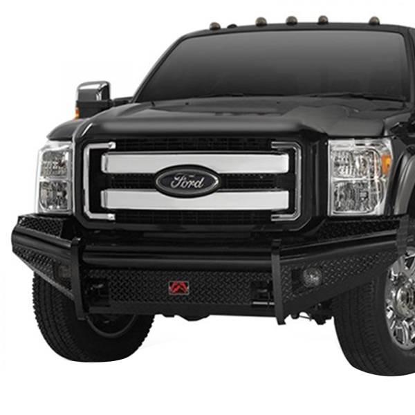 Fab Fours - Fab Fours FS08-S1961-1 Black Steel Front Bumper for Ford F250/F350 2008-2010