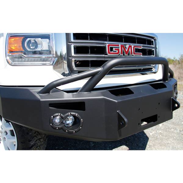Fab Fours - Fab Fours GS14-H3152-1 Winch Front Bumper with Pre-Runner Guard for GMC Sierra 1500 2014-2015