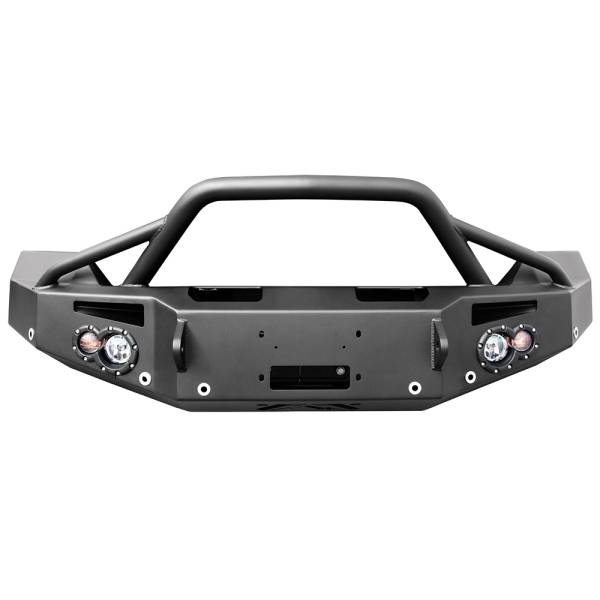 Fab Fours - Fab Fours DR13-F2952-1 Winch Front Bumper with Pre-Runner Guard and Sensor Holes for Dodge Ram 1500 2013-2018