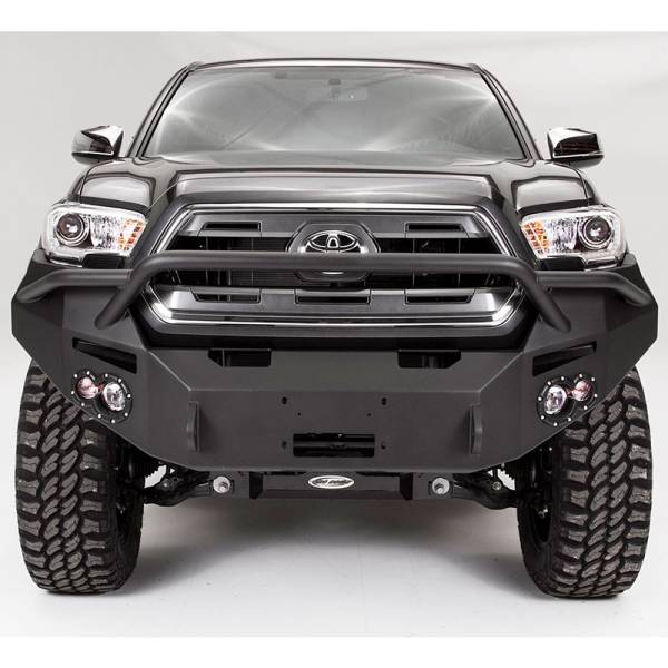 Fab Fours - Fab Fours TT16-B3652-1 Winch Front Bumper with Pre-Runner Guard for Toyota Tacoma 2016-2023