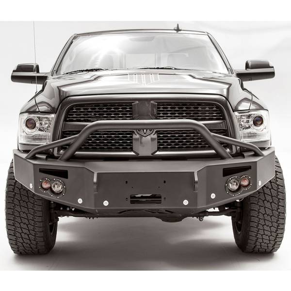 Fab Fours - Fab Fours DR16-C4052-1 Winch Front Bumper with Pre-Runner Bar and Sensor Holes for Dodge Ram 2500/3500/4500/5500 2016-2018