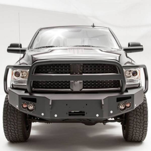 Fab Fours - Fab Fours DR16-C4050-1 Premium Winch Front Bumper with Full Guard and Sensor Holes for Dodge Ram 2500/3500/4500/5500 2016-2018
