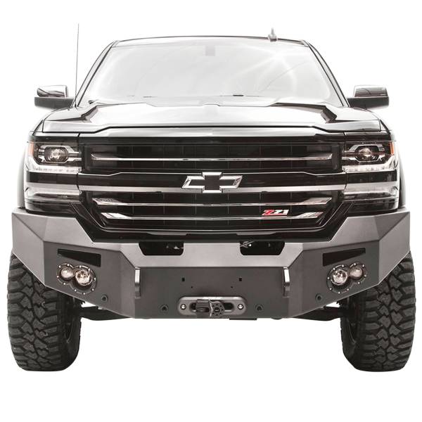 Fab Fours - Fab Fours CS16-F3851-1 Winch Front Bumper with Sensor Holes for Chevy Silverado 1500 2016-2018