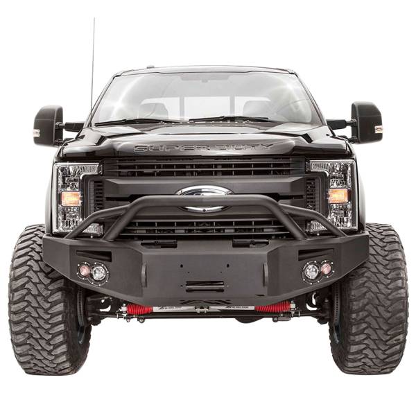 Fab Fours - Fab Fours FS17-A4152-1 Winch Front Bumper with Pre-Runner Guard and Sensor Holes for Ford F250/F350 2017-2022