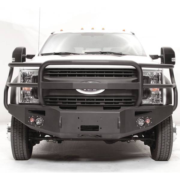 Fab Fours - Fab Fours FS17-A4250-1 Winch Front Bumper with Full Guard and Sensor Holes for Ford F450/F550 2017-2022